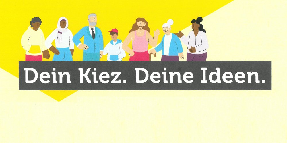 Verschiedene illustrierte Menschen zeigen, dass alle Anwohnenden eingeladen sind