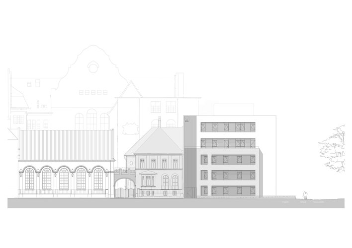 Übersicht Süd Rosa-Luxemburg-Gymnasium mit Neubau