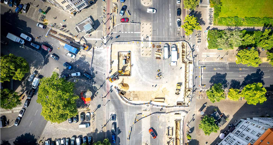 Foto Baustelle von oben