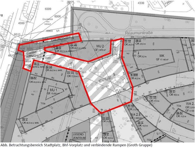 Skizze des neuen Stadtviertels