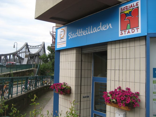 Der Stadtteilladen des QM Brunnenstraße von Außen