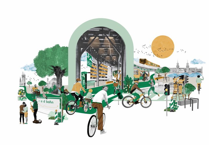 Leitbild des Reallabor Radbahn im Sommer
