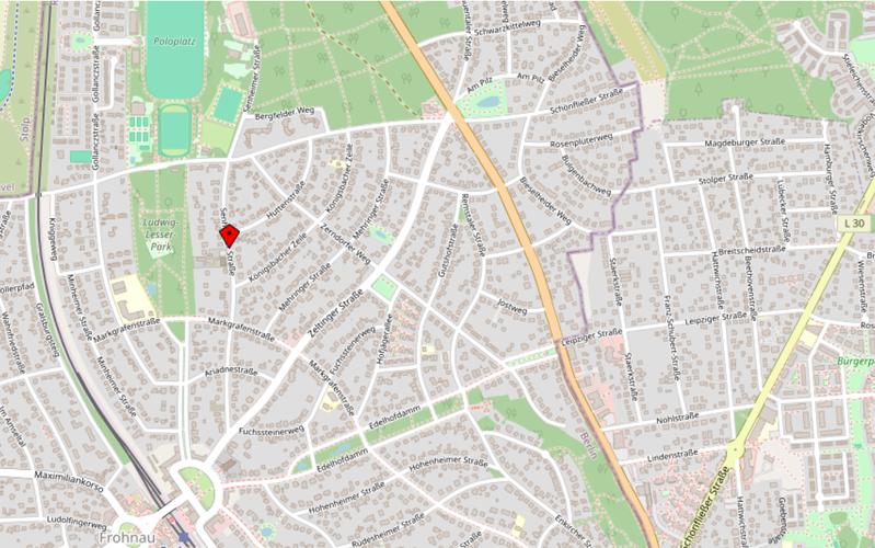 Kartenausschnit Senheimerstraße