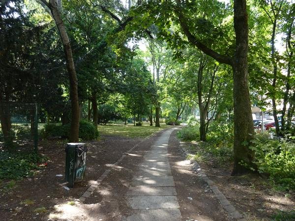 Foto des Weges in der Grünanlage