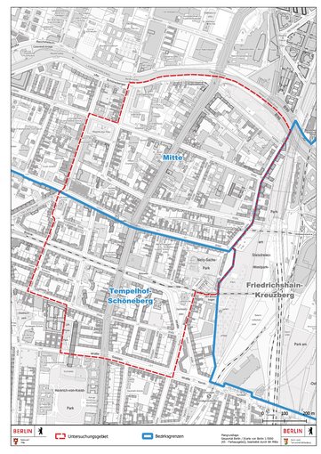 Eine Plandarstellung des Untersuchungsgebiets