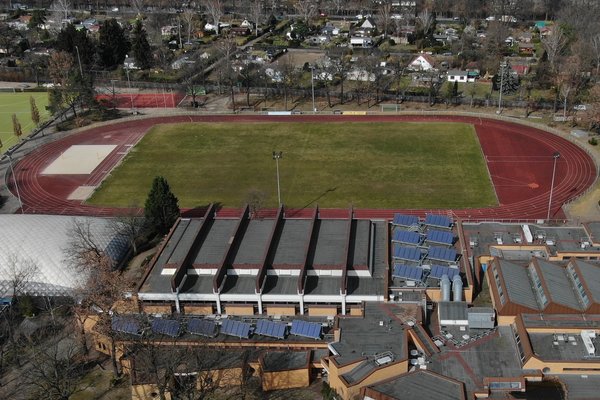 Eine Luftaufnahme des Sportcentrums