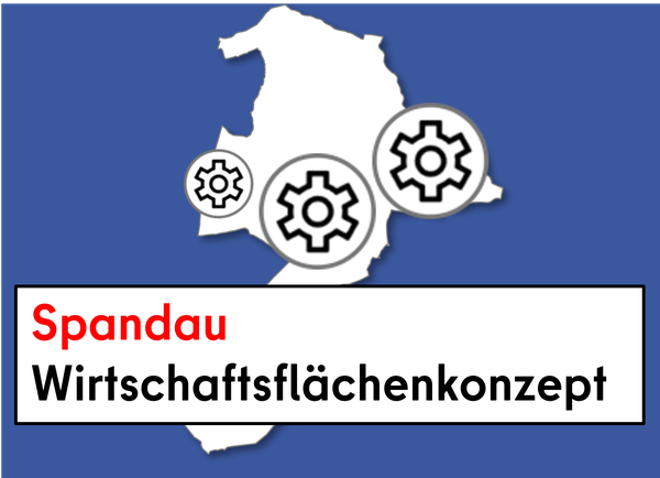 Umriss des Bezirks mit der Aufschrift "Wirtschaftsflächenkonzept"