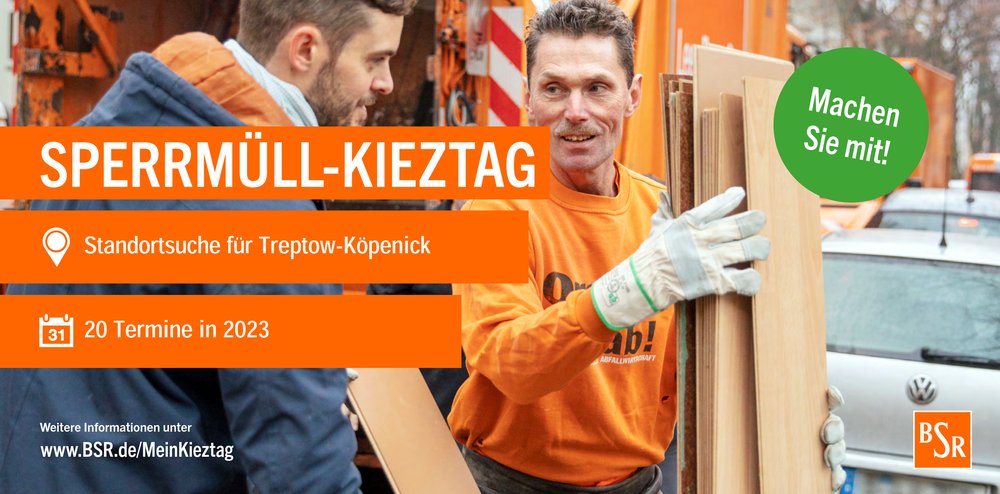 Mehr Informationen über Standortsuche BSR-Kieztage - Sperrmüll & Co. vor Ort entsorgen