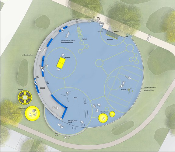 Mehr Informationen über Umgestaltung Sportfläche im Innenhof an der Ecke Siriusstraße/Ortolfstraße