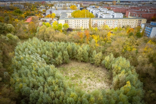 Der Beerenpfuhl und umliegende Quartiere aus der Vogelperspektive