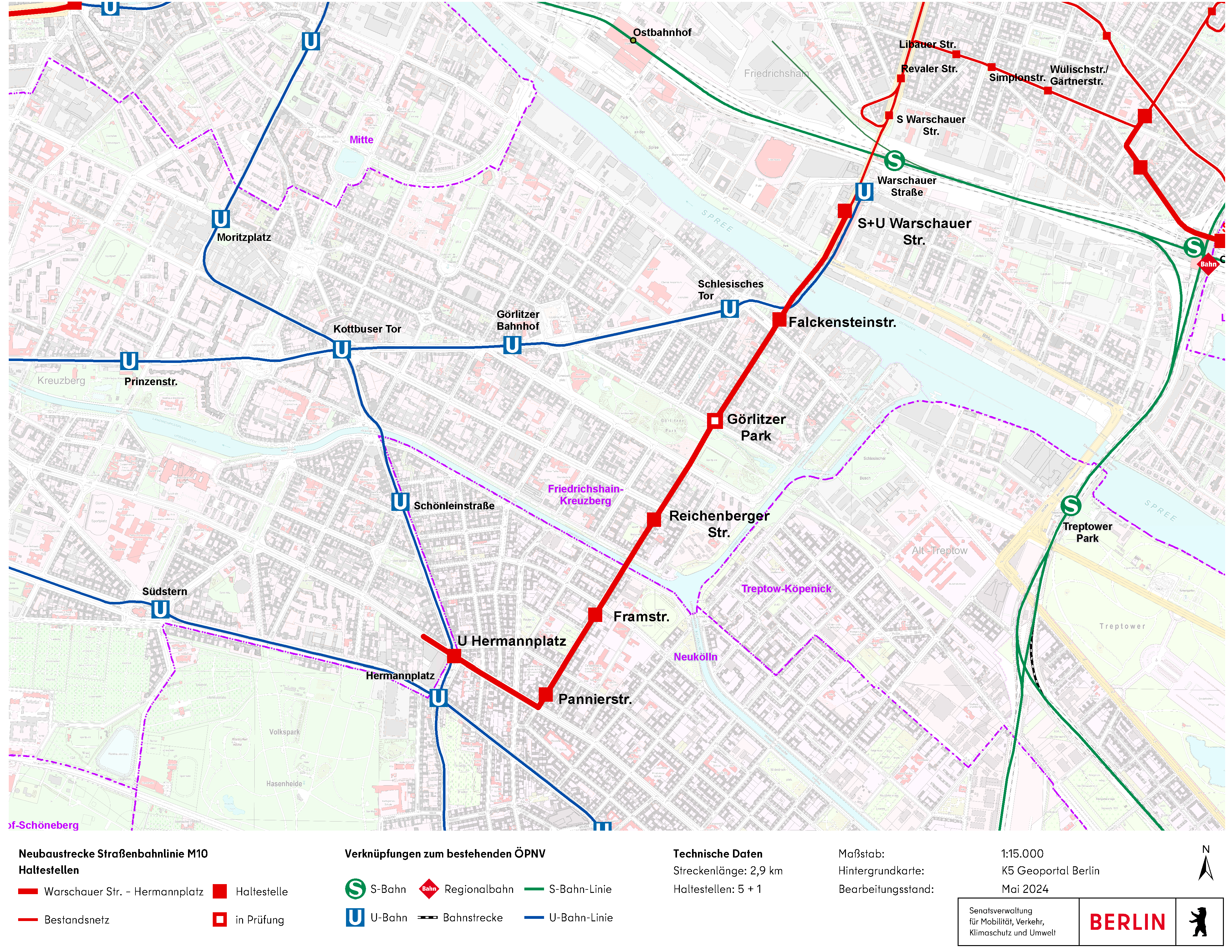 Verlauf der planerisch zu bevorzugenden Streckenvariante