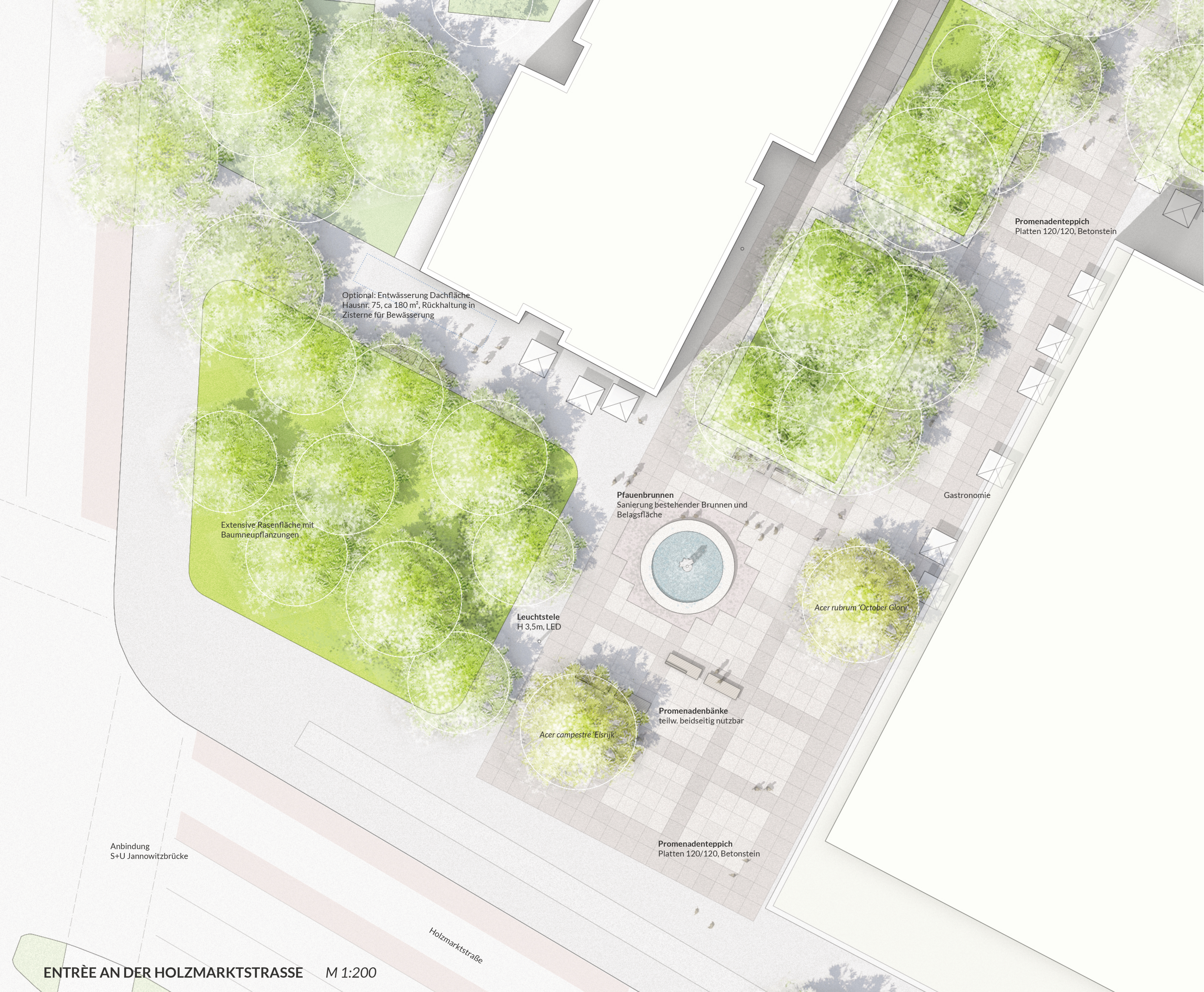 Plan Entrée an der Holzmarktstraße