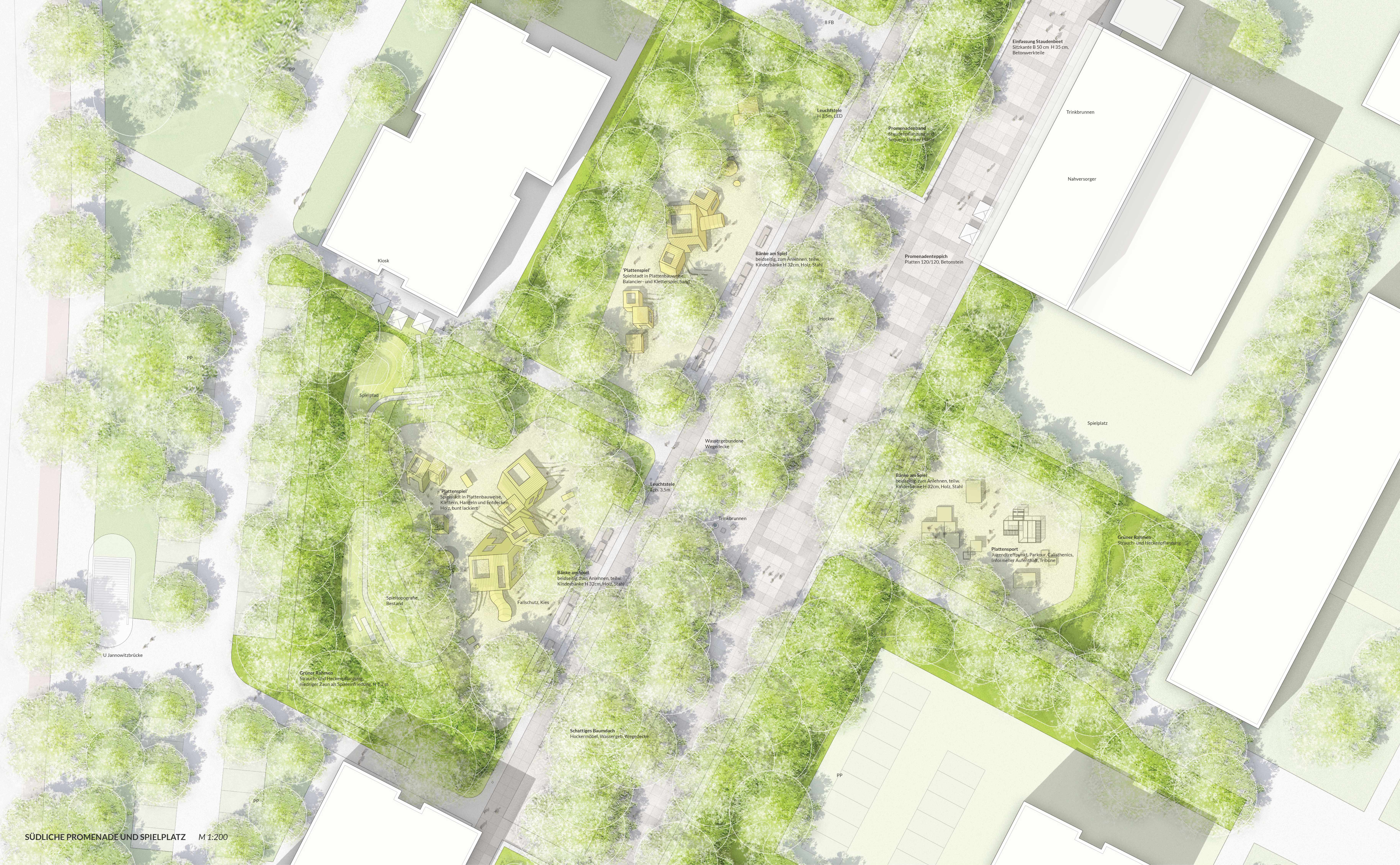 Plan Südliche Promenade und Spielplatz