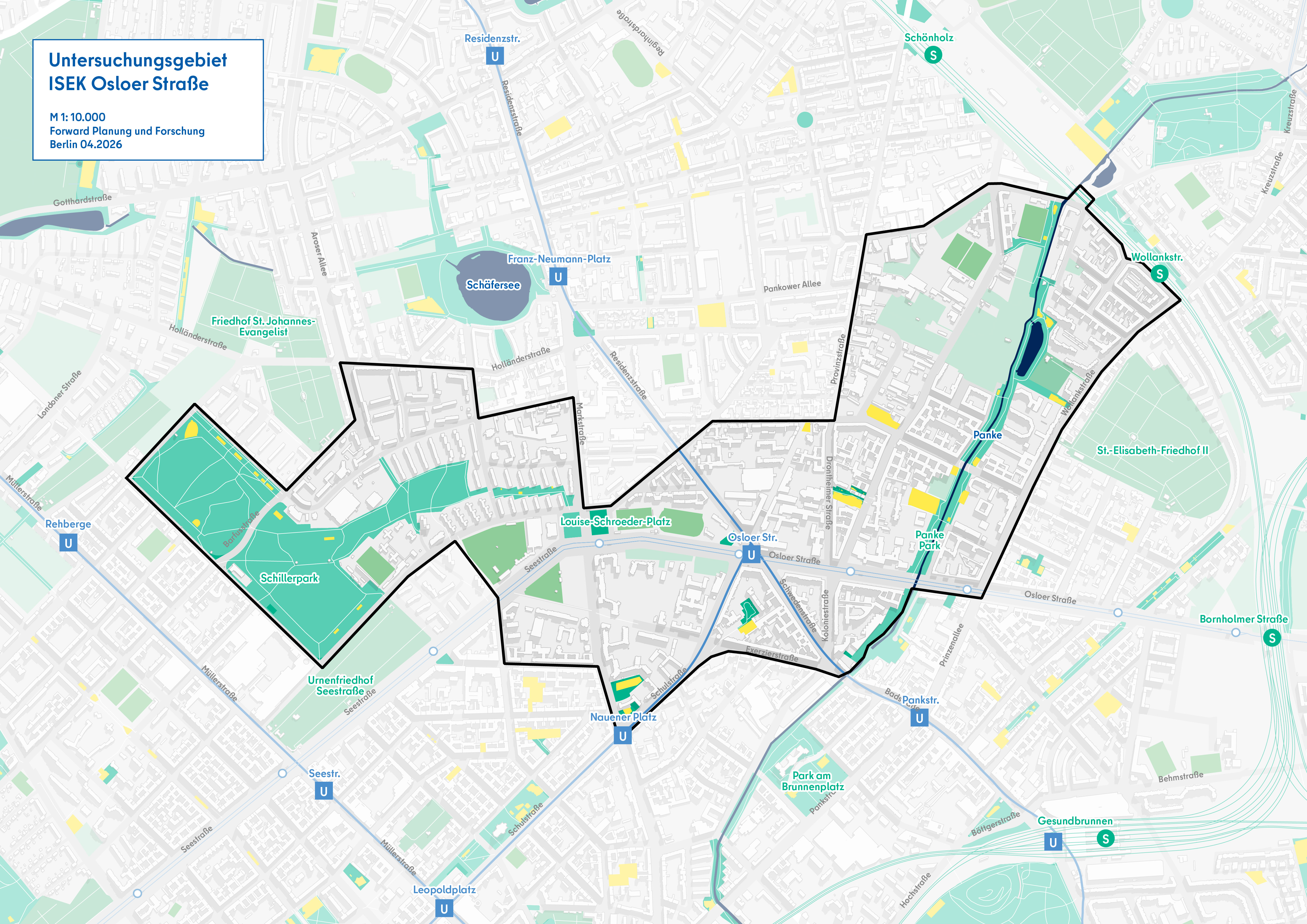 Abgrenzung des Untersuchungsgebiets ISEK Osloer Straße