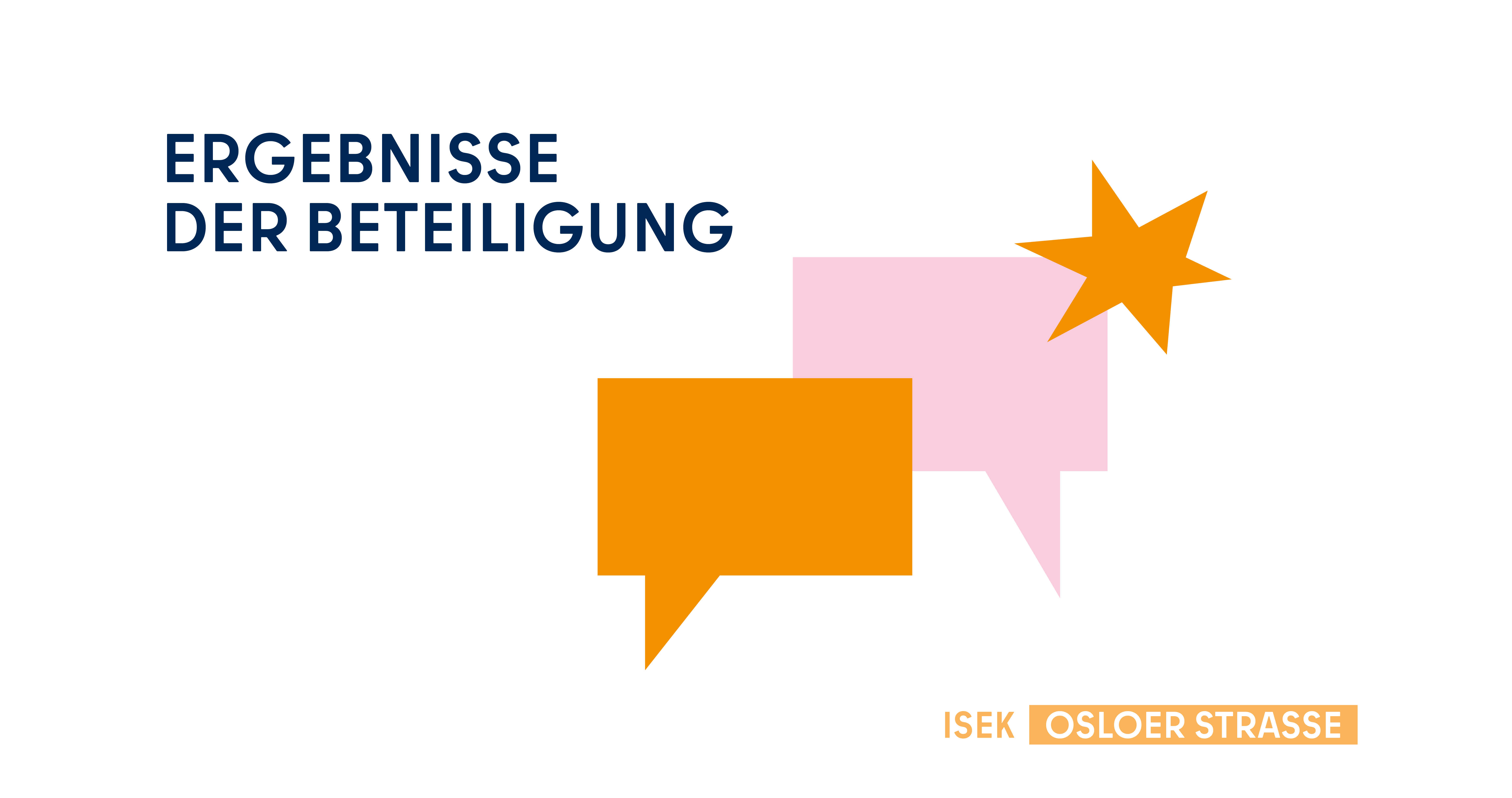 Grafik mit dem Schriftzug "Ergebnisse der Beteiligung" und zwei Sprechblasen